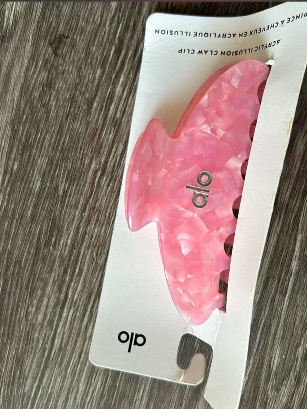 ALO Yoga Pink Marble Kids Claw Hair Clip